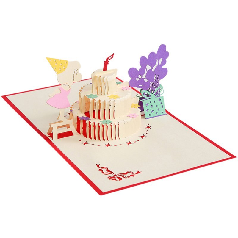 Rose Pop-up 3D Greeting Card - Greeting Card Romantic Red Flower Handmade Card Valentine's Day Wedding Anniversary