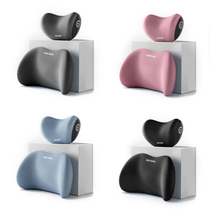 Nakkepude til bil med memory foam, nakkestøttebeskyttelse til lænderyglæn, taljepude til bil, nakke- og taljestøttemåtter