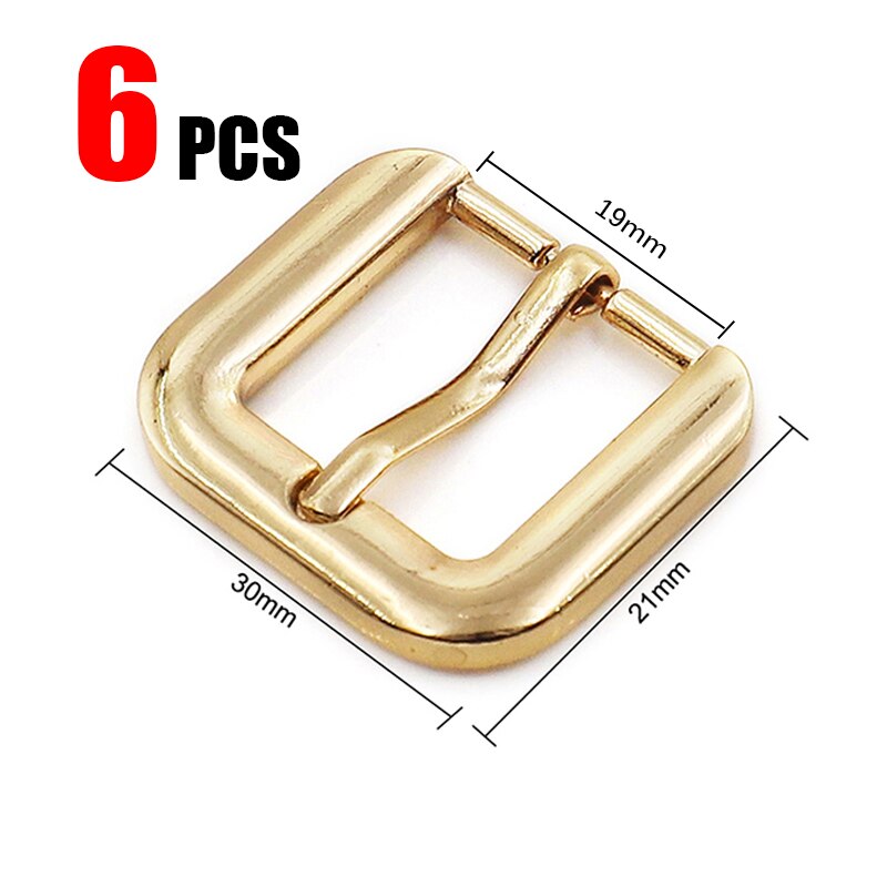 6PCS Metal belt buckle men and women casual single needle belt half buckle leather craft jeans webbing suitable for 19mm belt: Default Title