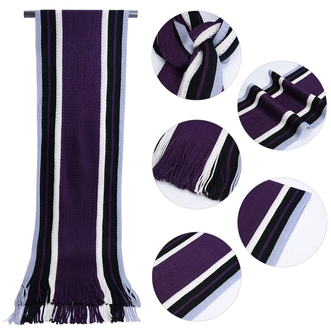 CYSINCOS Europa invierno bufanda hombres rayas bufanda de algodón hombre chal abrigo de punto cachemira Bufandas rayas largas