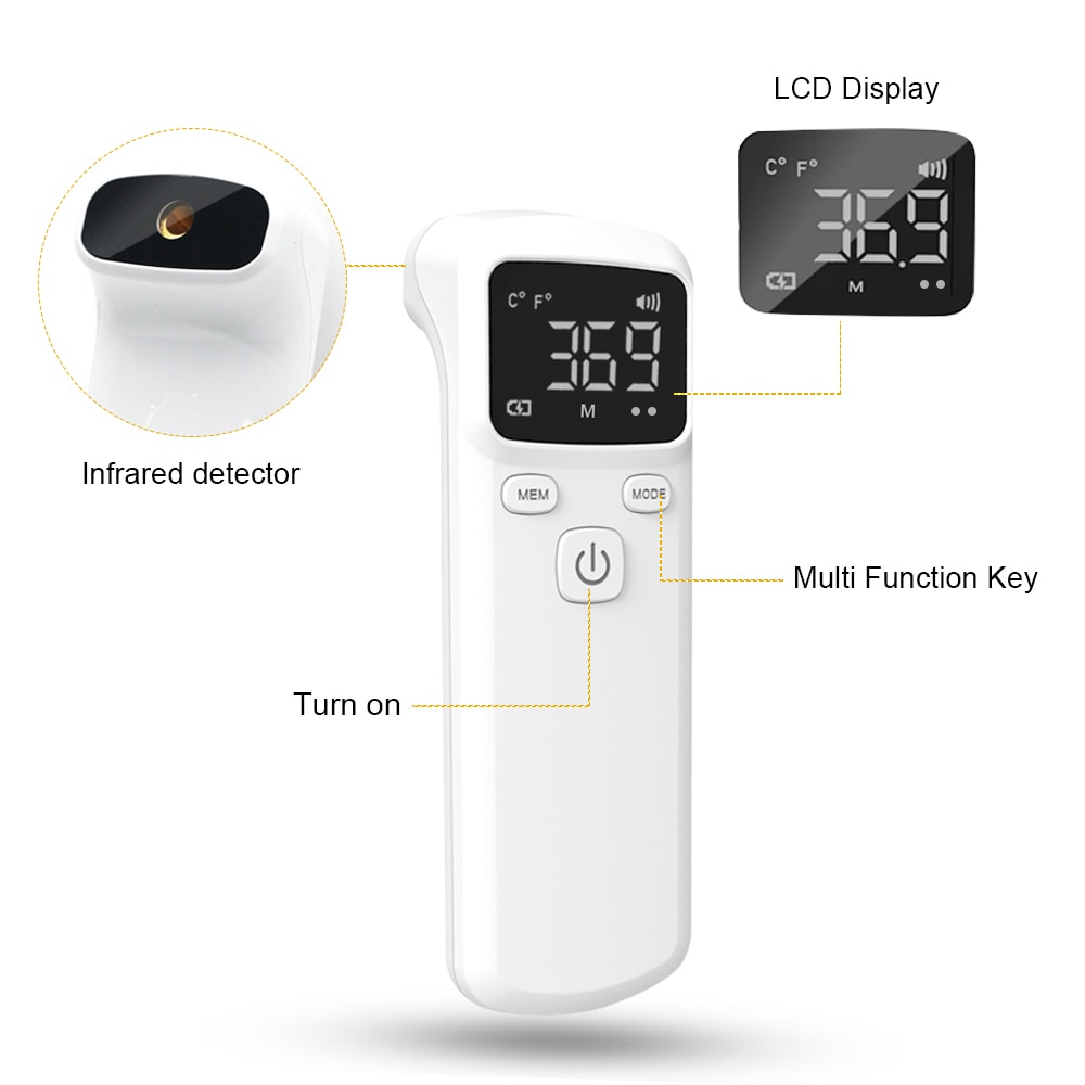 Non-contacting Touchless IR Infrared Sensor Forehead Body Digital Thermometer Temperature Measurement LCD Digital Display Unit