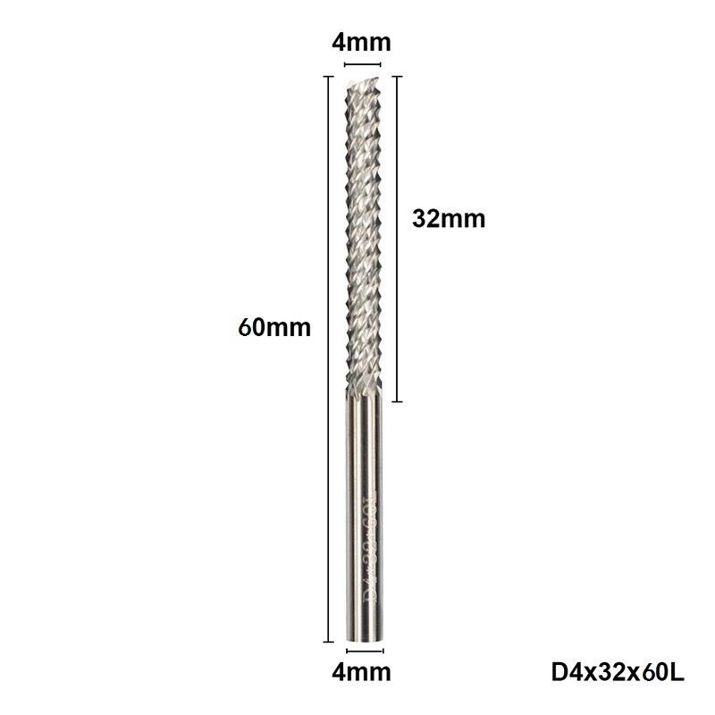 1pc 4/6mm CNC Router Bit For Engraving Machine Corn Milling Cutter Tungsten Carbide PCB End Mill: D4x32x60L
