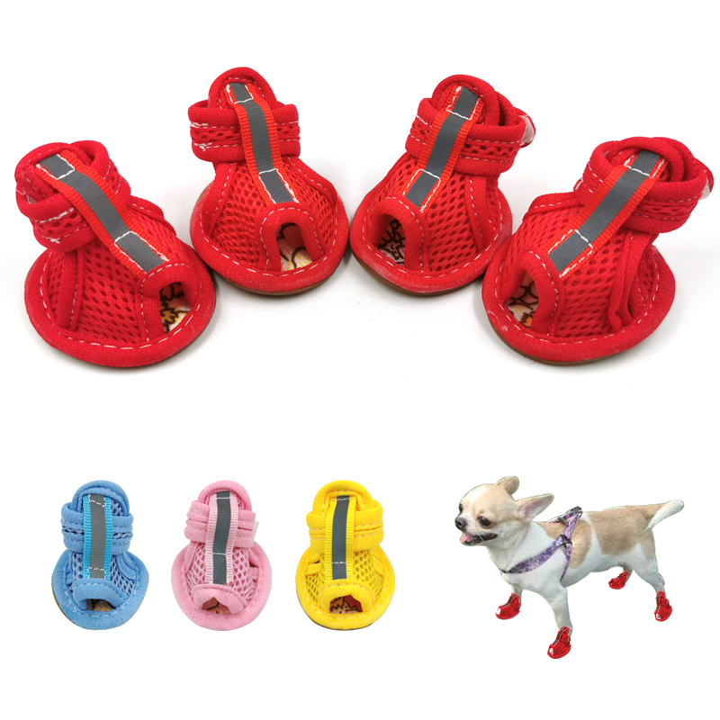 Schoenen Voor Honden Chihuahua Zomer Puppy Pet Cat Schoenen Zacht Ademend Hond Sandalen Anti-Slip Pet Hond Schoen Snoep kleuren Dierbenodigdheden