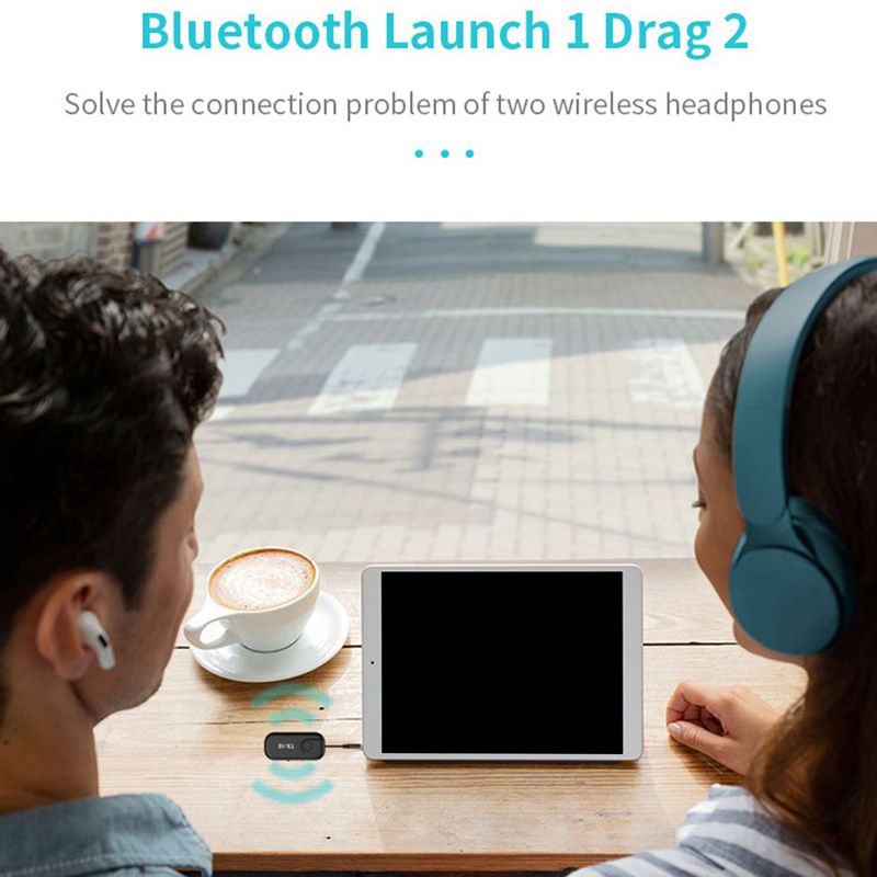 Bluetooth 5.0 sender modtager trådløs 2 in 1 ladebar til tv pc bil højtaler 3.5mm aux hifi musik o adapter