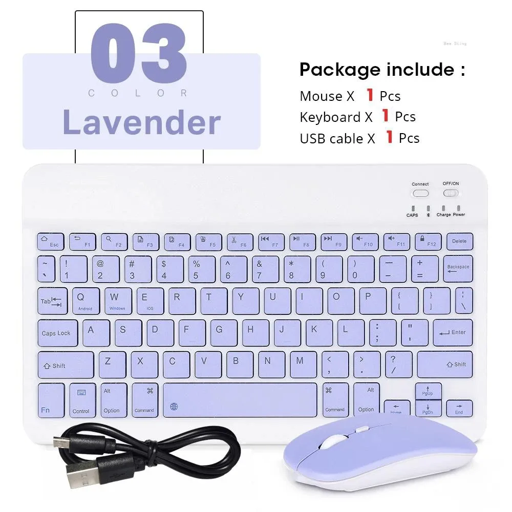 Mini souris Bluetooth sans fil 10 pouces BT clavier espagnol pour iPad 8 10e 9e génération téléphone tablette Portable pour Huawei Android: Autre