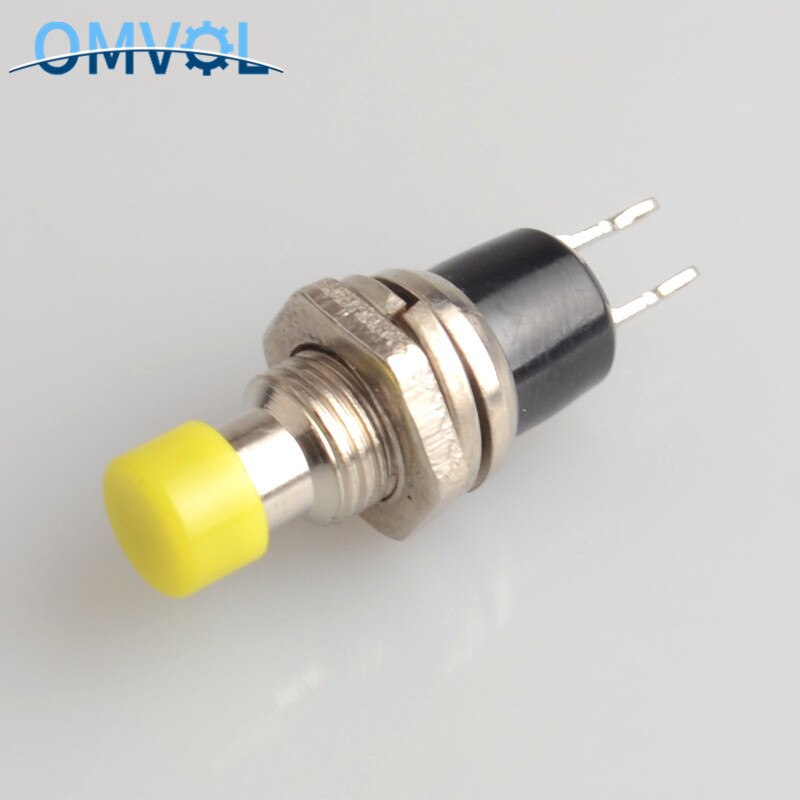 6pcs NC/NO normally open normally closed Momentary Self-resetting Push Button Switch without lock Reset Switch: Yellow / NO (normally open)