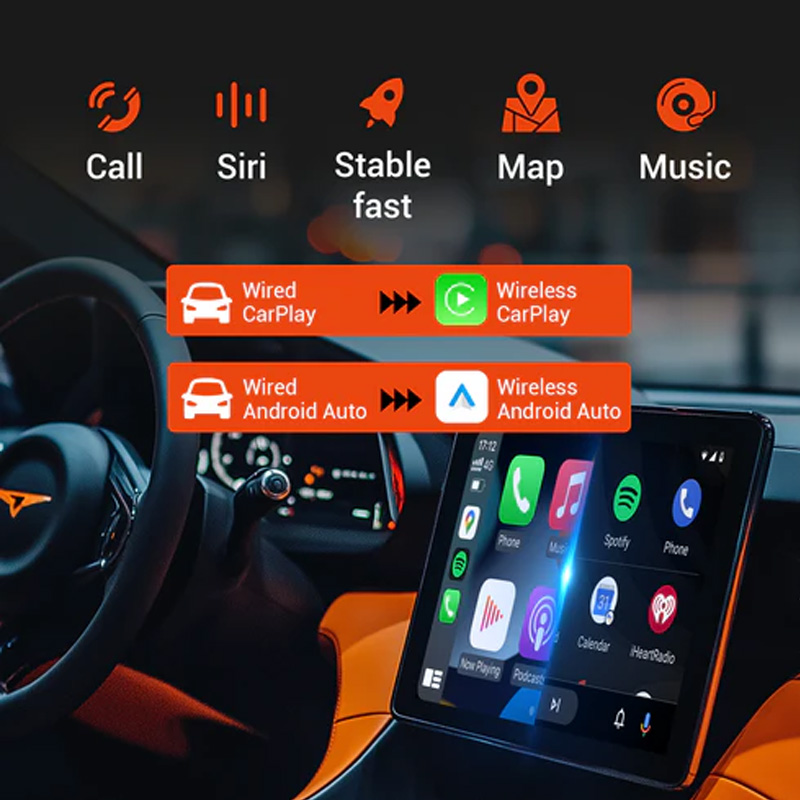 Getpairr A1 Bedraad naar Draadloos CarPlay en Android Auto Mini Adapter 2in1 Dongle voor 99% van Originele Bedrade Carplay/Auto Cars