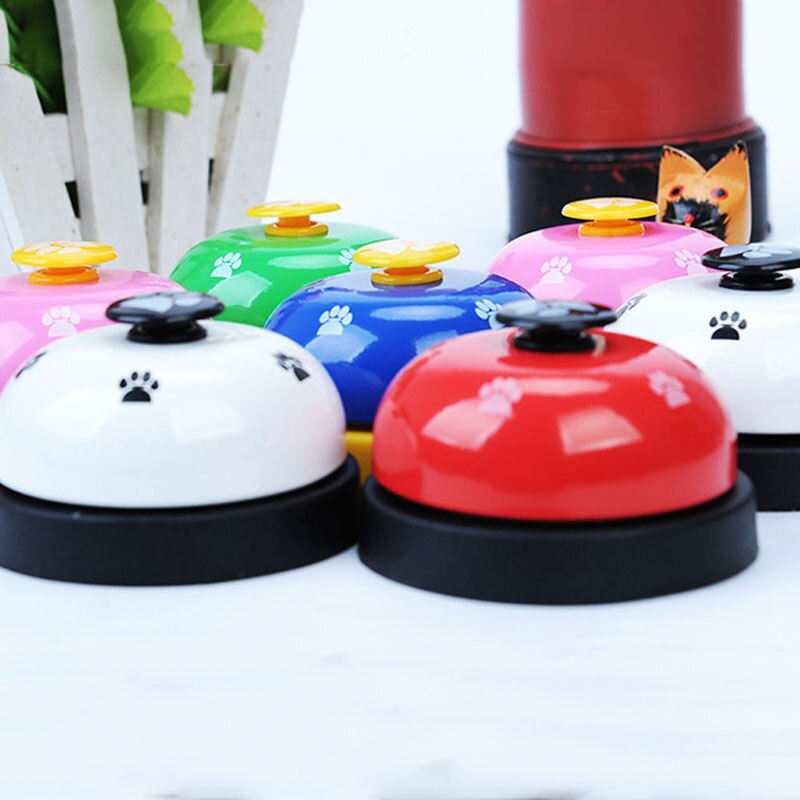 Pet Toy Training Called Dinner Small Bell Footprint Ring Dog Toys For Teddy Puppy Pet Call Dog Accessories