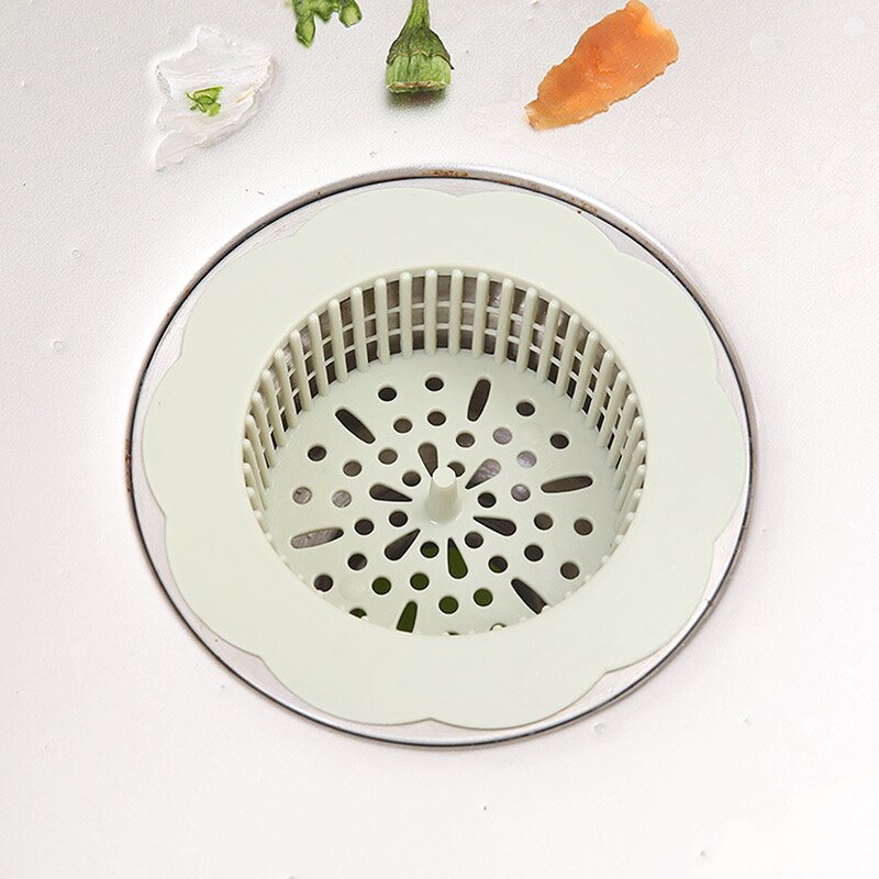 Kitchen Sink Filter Screen Floor Drain Hair Stopper Hand Sink Plug Bath Catcher Sink Strainer Cover Tool: Green