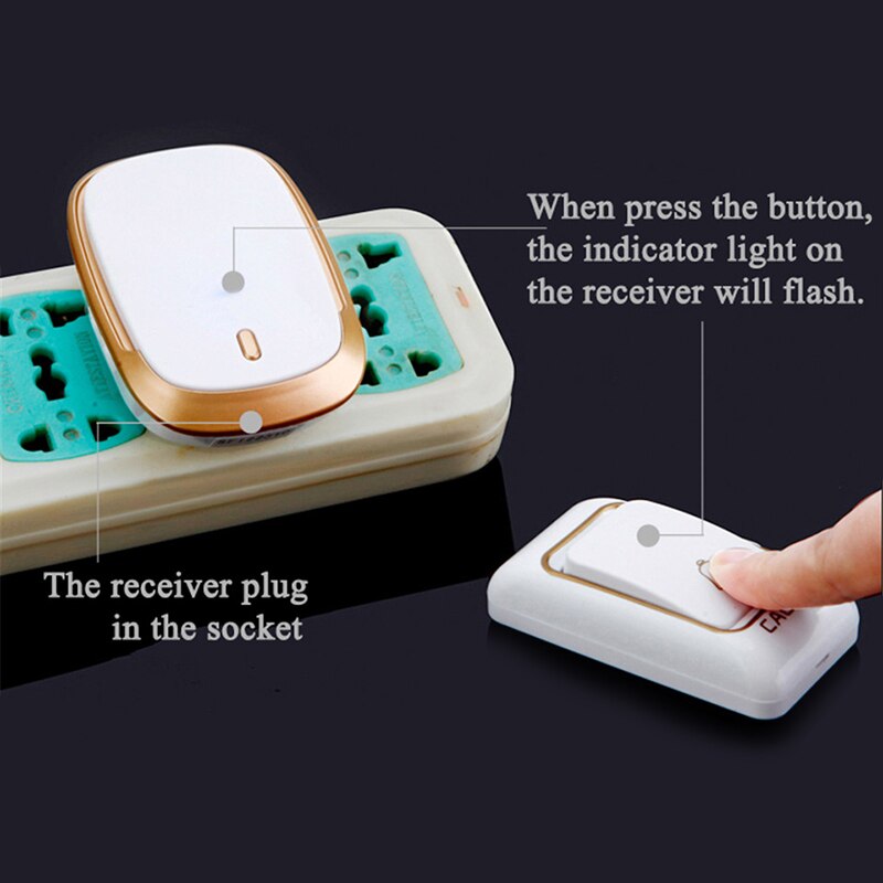 Wireless Doorbell Waterproof Battery Powered 300m Range Smart Digital Home Door Bell 36 Chimes 4 Volume B88