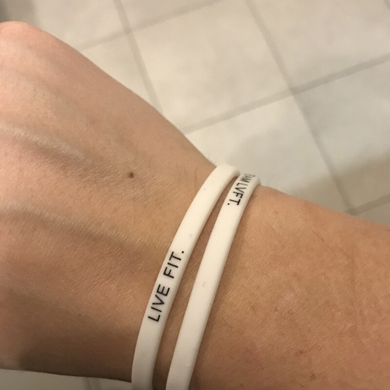 Rubberen polsbandjes live fit letter bedrukte sport siliconen armbanden