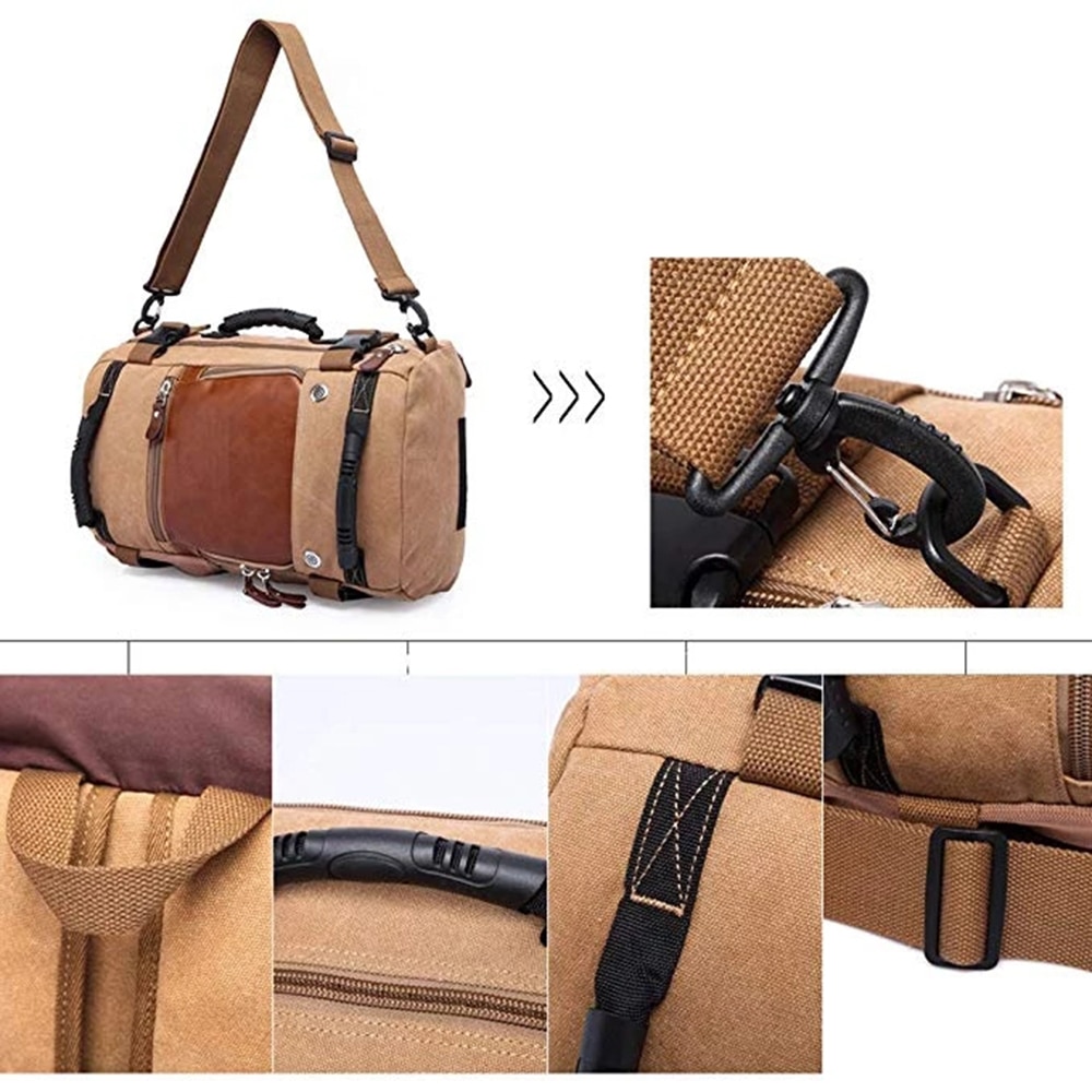 KAKA – sac à dos de voyage en toile Vintage pour hommes et femmes, grande capacité, à bandoulière, étanche