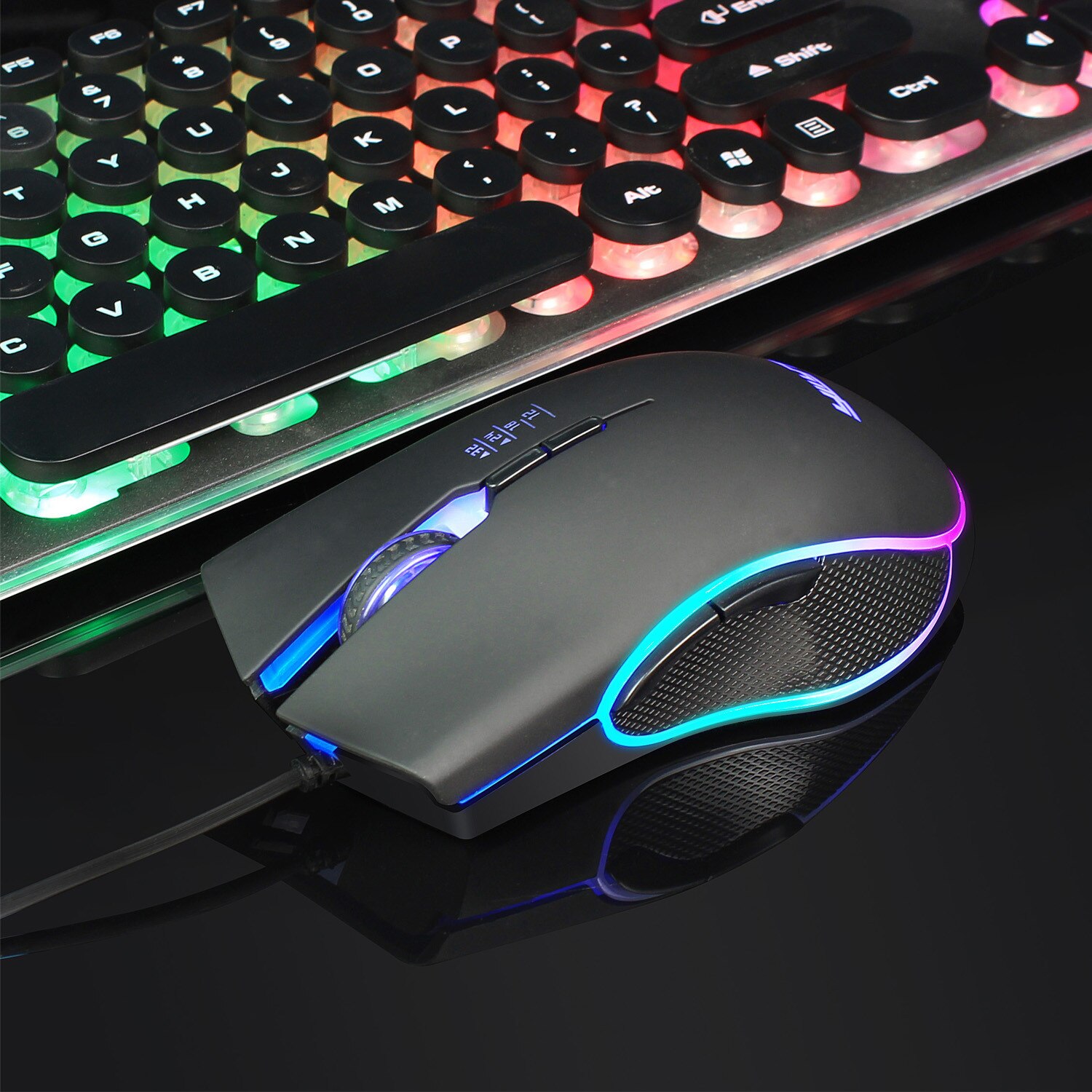 4 farbe Verdrahtete RGB Beleuchtung Definieren sterben spiel USB verdrahtet 3200DPI Einstellbare Spielen Maus Mäbenutzen Gamer Laptop Computer 7 tasten