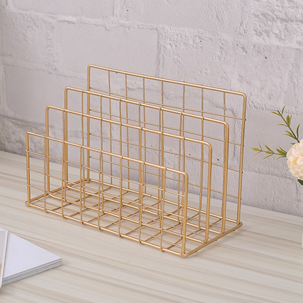 Book File Stand Iron Desktop Multi-layerBook File Stand Magazine Rack Cosmetic Storage Rack DU55
