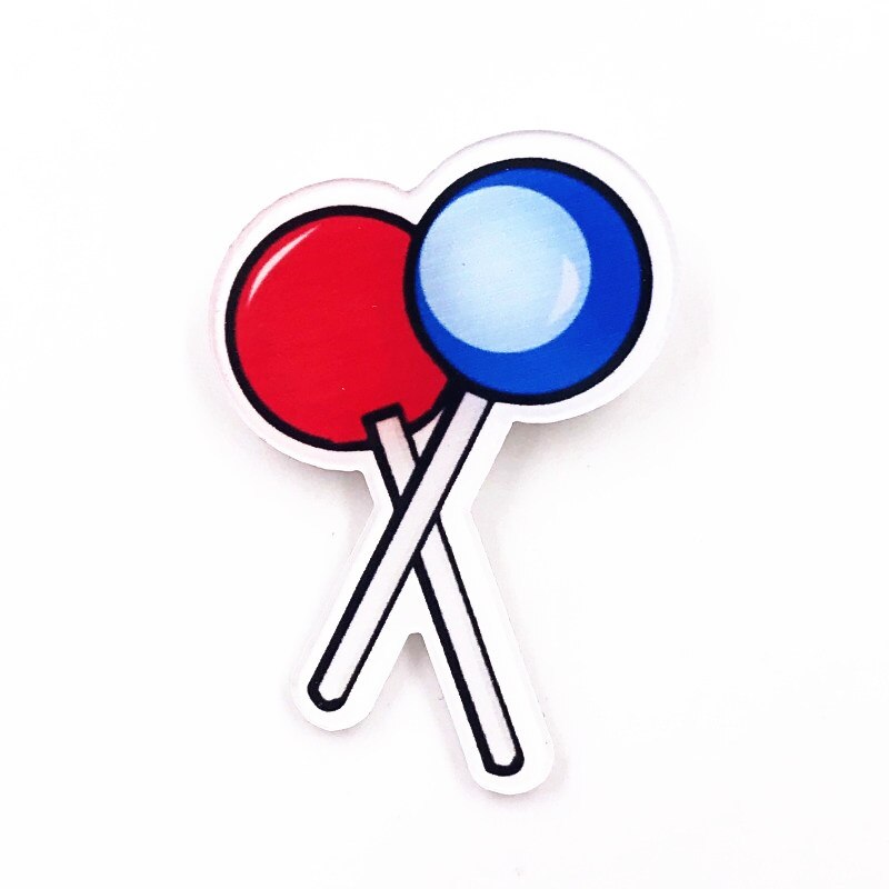 1Pcs Harajuku Tempura Voedsel Icoon Broche Kleurrijke Badge Acryl Cola Icoon Pin Voor Decoratie Op Rugzak Kleding Sjaal Partij: Nickel-Free White