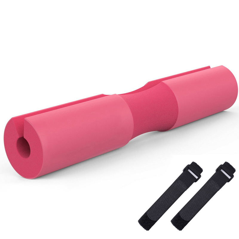 Power guidance barbell squat pad/vægtløftning polstret nakke &amp; skulderbeskyttelsespude - til stang, hoftestød 45*9cm: Lyserød uden logo