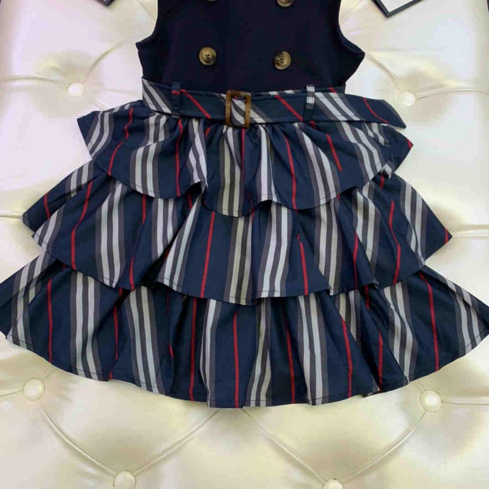20 sommer engelsk stil baby børn tøj søde kjoler til pige kjole med skærf fest outfit