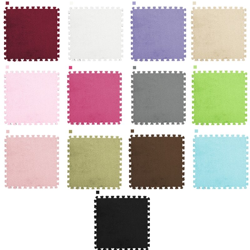 Tapis de jeu en peluche pour bébé et enfant, puzzle à faire soi-même, pour sol, carreaux de mousse carrés imbriqués