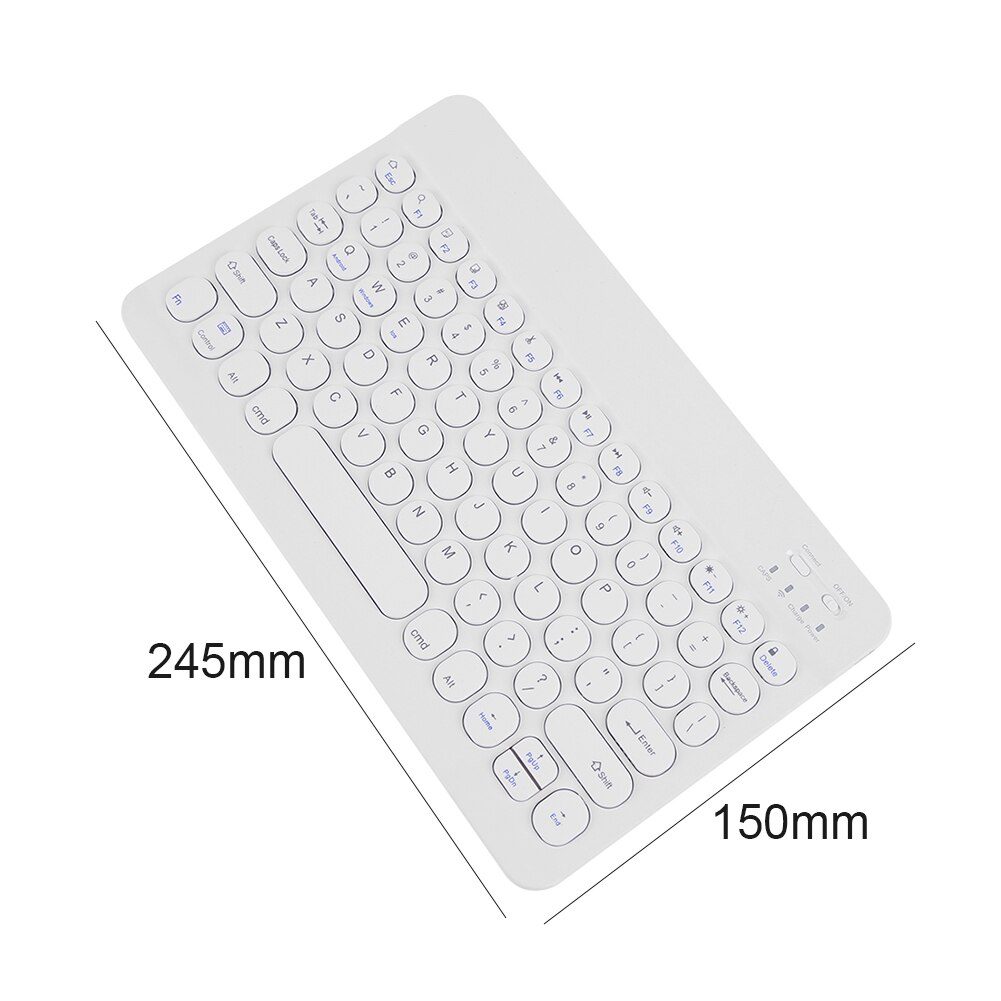 Phone Tablet Wireless Keyboard Wireless Bluetooth-compatible Multi Device Keyboard Round Keycaps for iOS Android PC: white