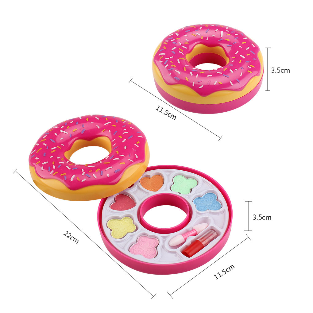 Kids Spinning Donut Doos Water Oplosbare Onschadelijk Cosmetische Set Ontwikkelen Intelligentie Meisje Pretend Make-Up Kit