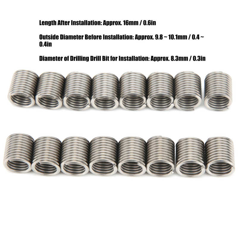 Thread Repair Tool High‑Strength Stainless Steel Thread Inserts for Machine 50 Packs DIY Handcraft