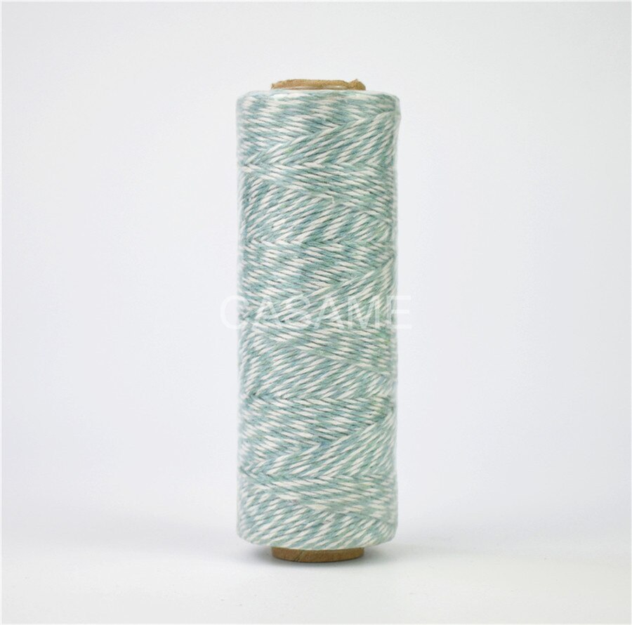 100% natural cotton rope 4ply (100Yards) 1pcs thin Bakers twine color baker twine silver gold red pink cotton string color: mint