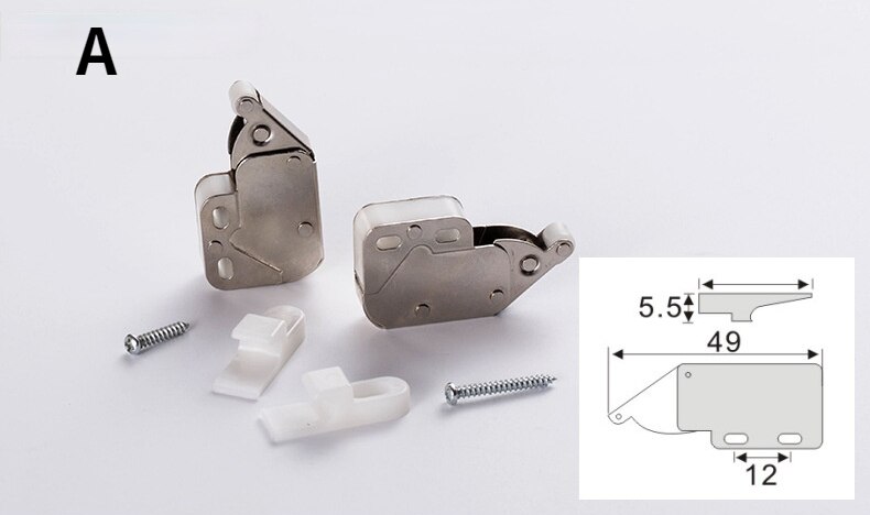 Elephant Trunk Lock Wardrobe Cabinet Door Mini Hook Lock Invisible Cabinet Door Rebound Self-locking Device Elephant Trunk Lock: guisuo01hj-A