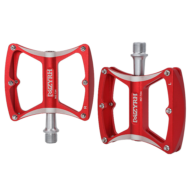 MZYRH 724 503S 505S Bicycle Pedal Ultralight Non-Slip MTB Pedals Aluminum Alloy Flat Applicable Waterproof Bicycle Parts: 724-red