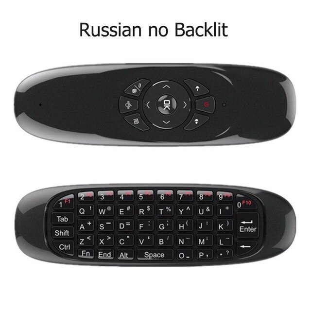 C120 Backlit Mini Wireless Keyboard Air Mouse Somatosensorische Gyroscoop Dubbelzijdig Tv Afstandsbediening Voor Android Laptop Pc: Russian no backlit