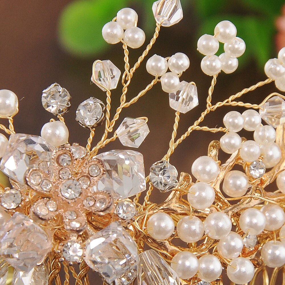 TOPQUEEN HP44 wedding hair comb hair accessories bridal hair comb crystals bridal hair comb for wedding