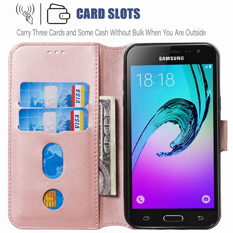 Etui til samsung galaxy  j3 j5 cover covers flip luksus læder vintage magnetiske pung telefontasker til galaxy  j330 j530 coque