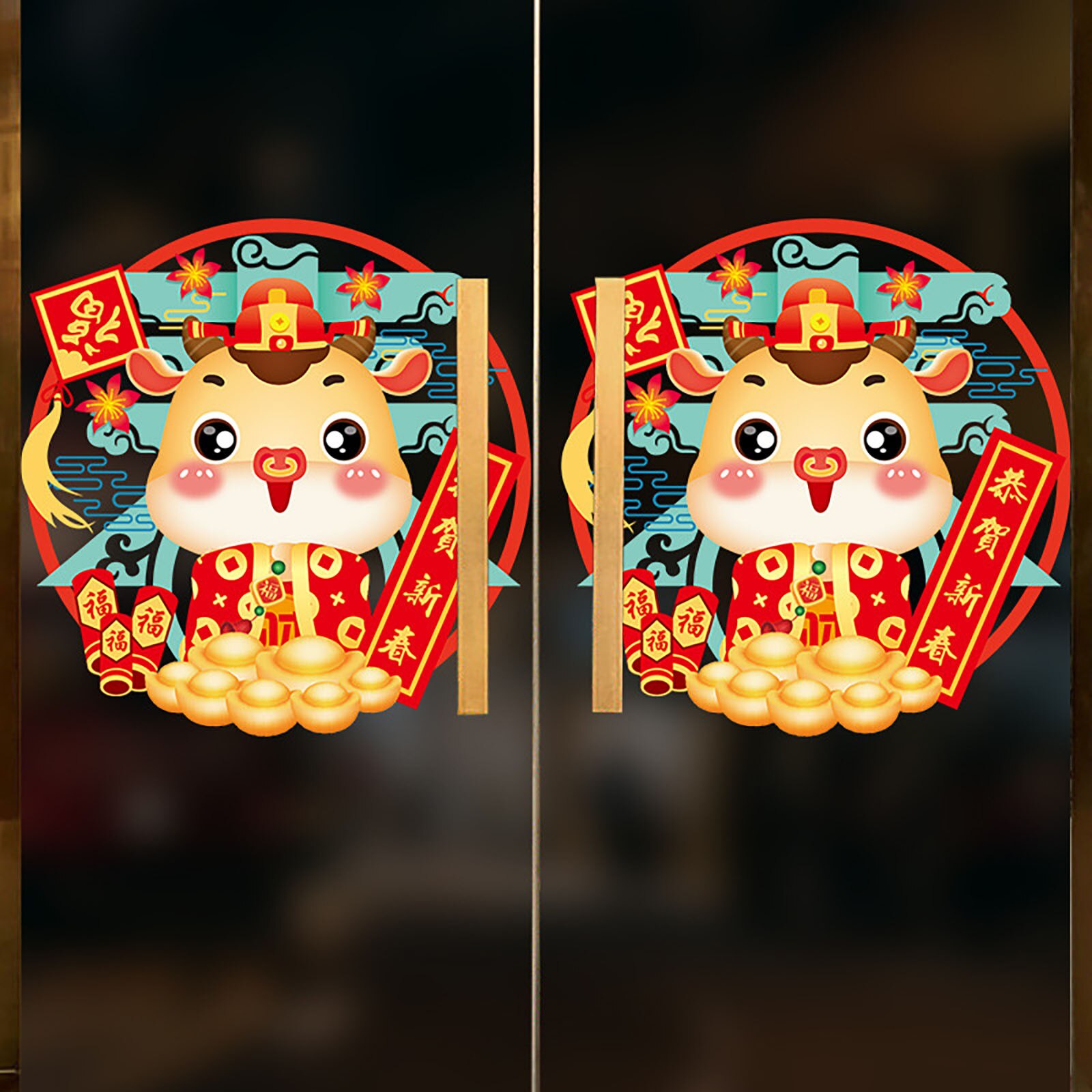 Happy Year Chinese Wall Decals Removable Home Decor Window Glass Stickers Chinese Festival Decorations Pegatinas