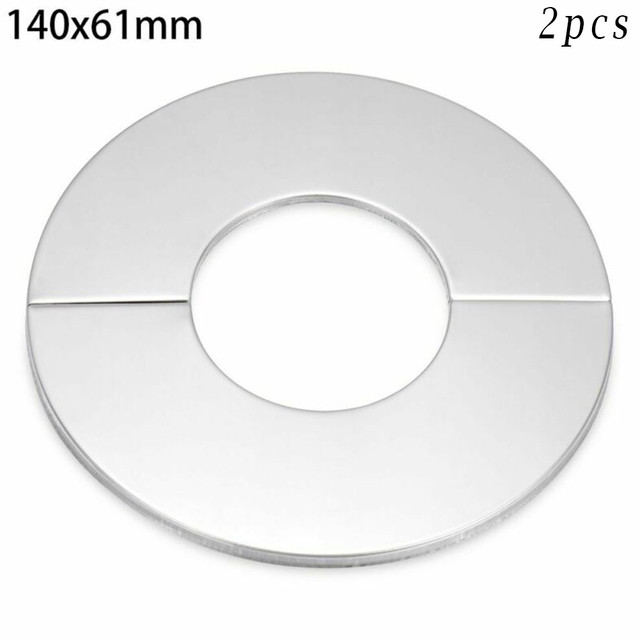 2PC Stainless Steel Water Pipe Wall Covers Bathroom Shower Faucet Decorative Cover Install Kitchen Faucet Sink Toilet: 140x61mm
