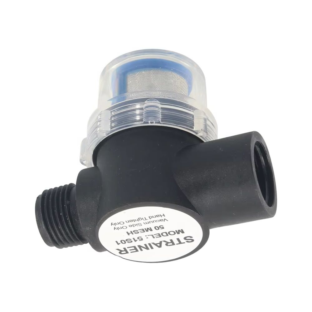 Water Pump Inline Strainer Filter (1/2" NPSM Inlet/Outlet RV Replacement Part For Shurflo And WFCO Pumps - Single Pack
