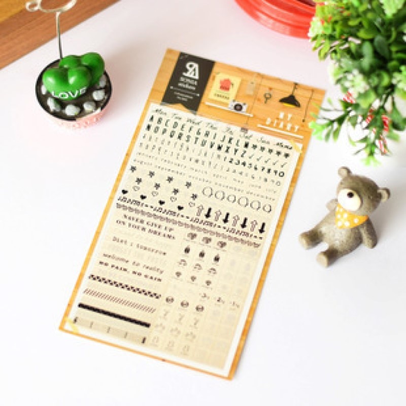 Sonia clear PET words letter stickers scrapbooking adhesive alphabet paster masking planner sticker dairy decoration