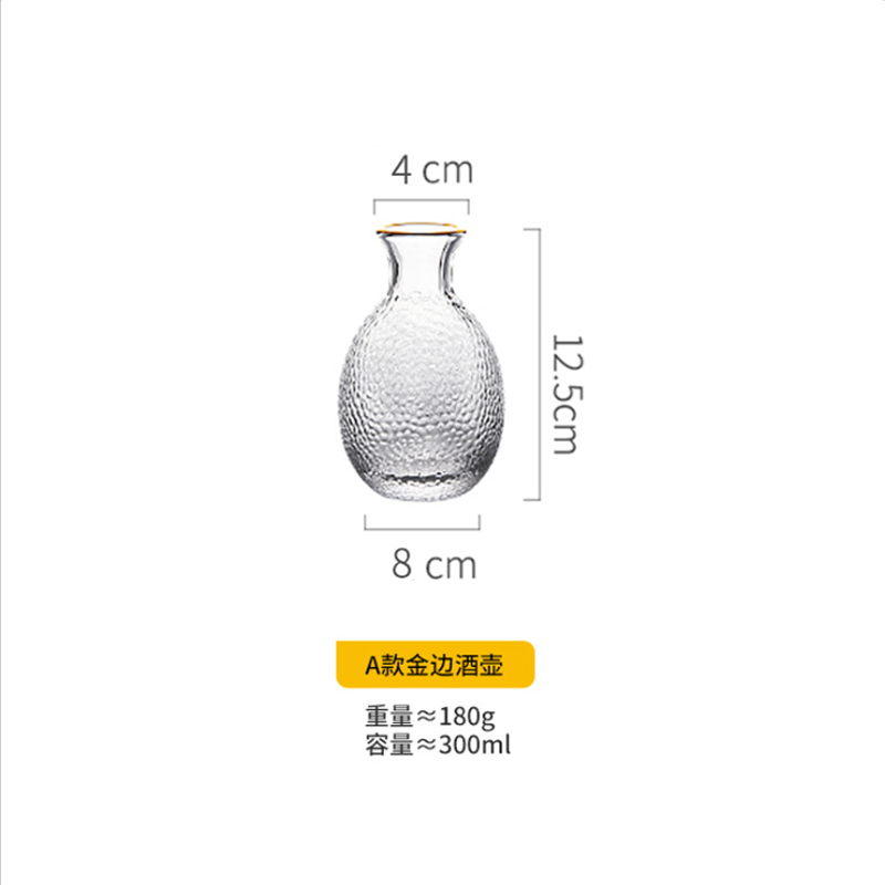 Japanese Style Glass Hip Flask Set Handmade Classic Household Sake Pot Superior Flasque Alcool Table Supplies EJ50HF: glass fat wine pot