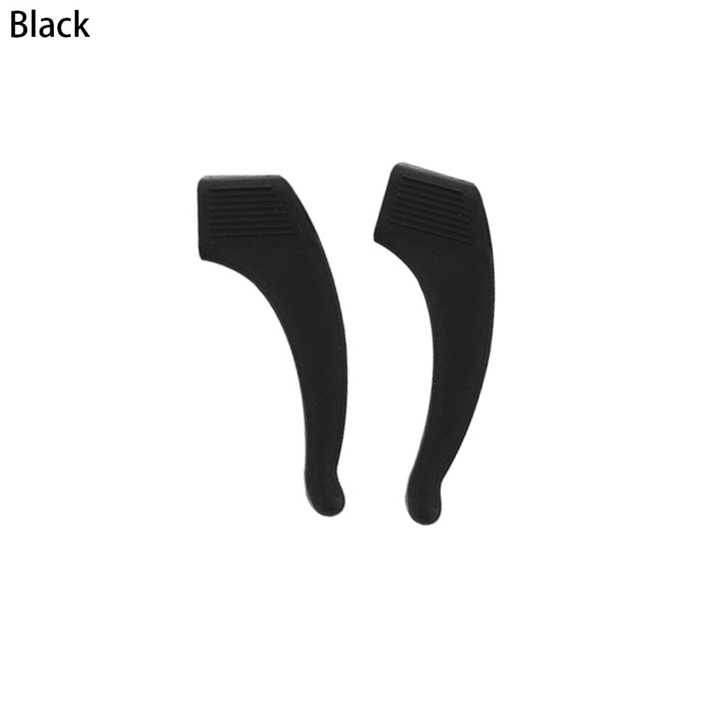1 Paar Siliconen Transparant Anti Slip Te Gebruiken Bril Oor Haken Brillen Grip Tempel Houder Accessoires Voor Sport Eyewear: black