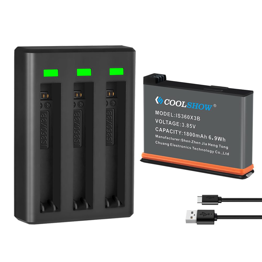 Batterij Voor Insta360 X3 1900mAh Batterij Oplader Camera 360 Panoramische Actie Camera Batterijen Accessoires Voor Insta360 EEN X3: witte kleur