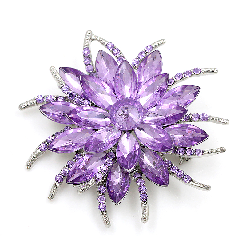 Baiduqiandu Brand Shining Crystal Trendy Bloem Broche Pins Sieraden in Verschillende Kleuren voor Vrouwen