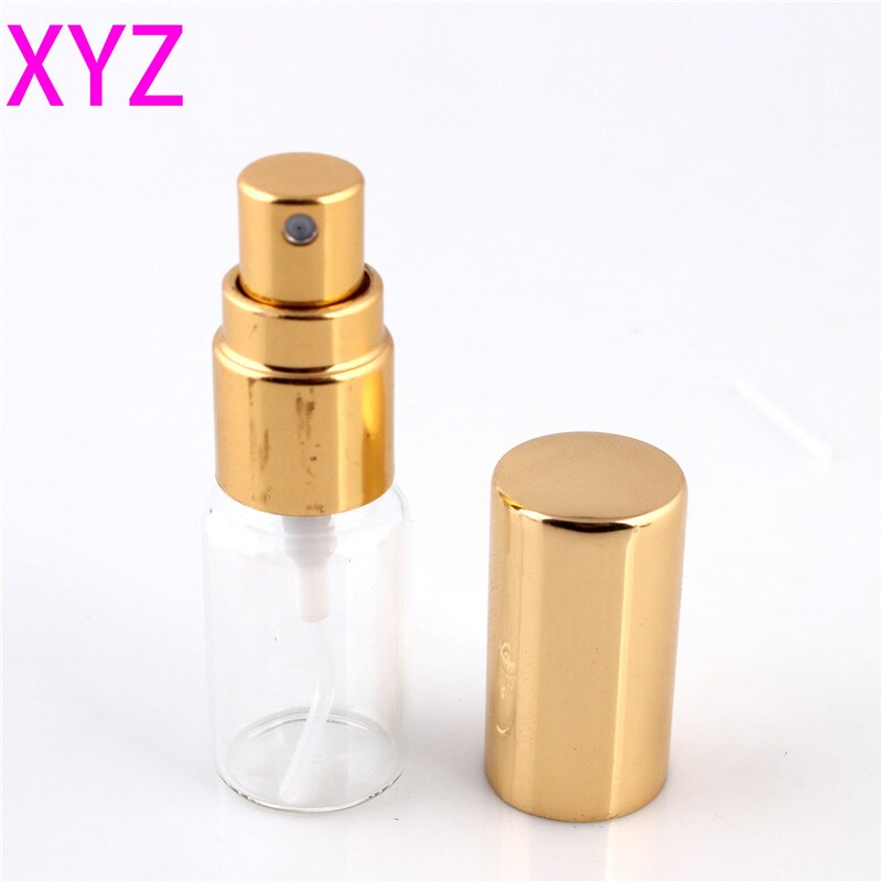 XYZ-Mini flacon de parfum Portable vide en verre avec atomiseur contenant pour cosmétiques de voyage, 5 pièces, 5 ML ou 10 ML: 10ml / Or