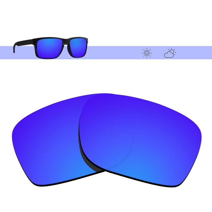Glintbay Gepolariseerde Vervanging Zonnebril Lenzen Voor Oakley Holbrook-Meerdere Opties: Deep Blue Mirror