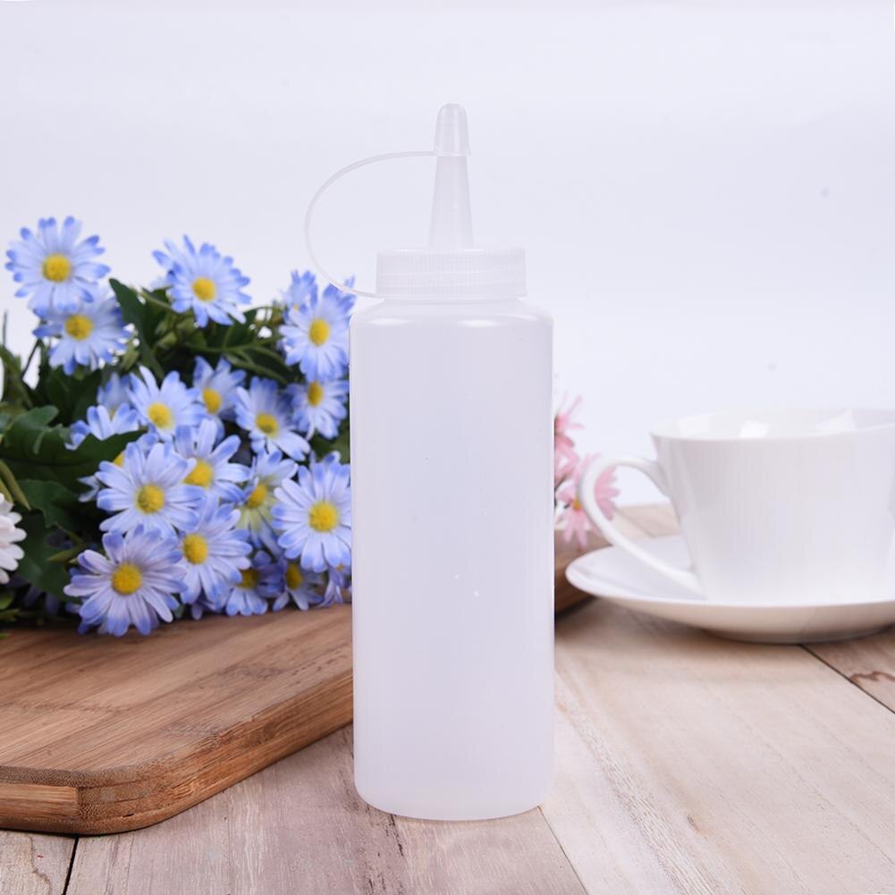 Plastpresse flaske bbq ketchup saus dispenser flasker olivenolje dispenseringsflaske majones klemkrukke med hette