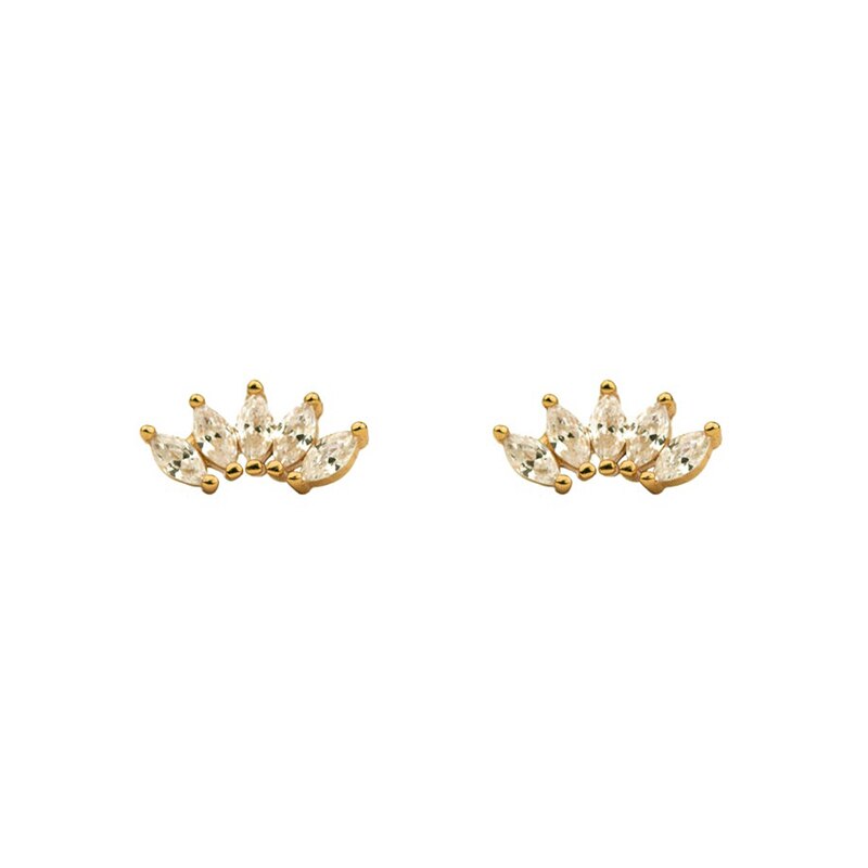 ROXI minimalisme tournesol serpent couronne paix colombe cristaux boucles d'oreilles pour les femmes bijoux de mariage 925 boucles d'oreilles en argent Sterling: crown gold
