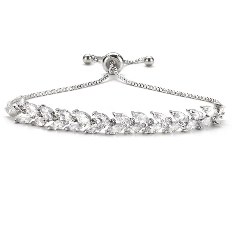 EMMAYA Deliicate Adjustable AAA Zirconia Bracelet Shiny Jewelry For Women Three Color Dress-up In Bridal Party