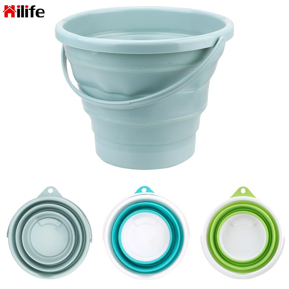 Save Space Round Bathroom Kitchen Camping Bucket Car Wash Outdoor Fishing Portable Folding Bucket Collapsible Storage Bucket