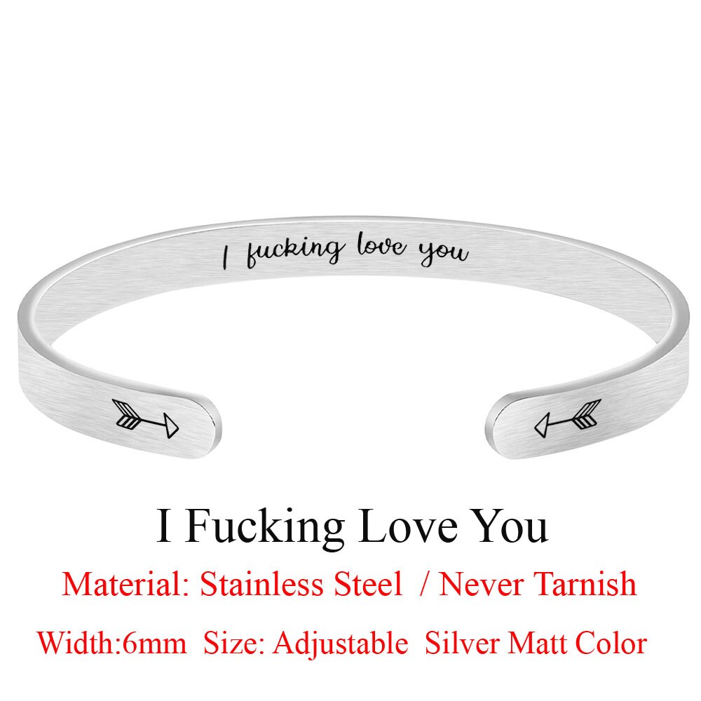 Brazalete de acero inoxidable para mujer, pulsera inspiradora, joyería: LS010