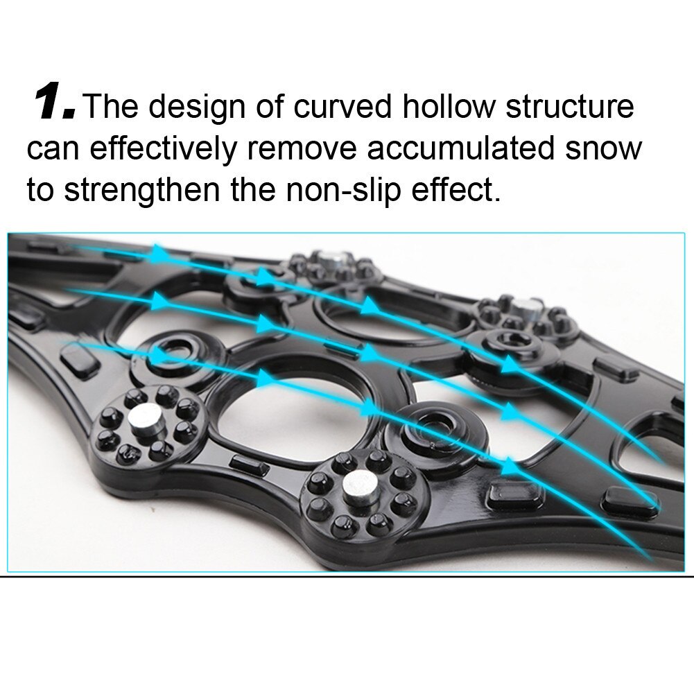 4 unids/pack Universal coche neumático antideslizante cinturón de emergencia neumático Anti-deslizamiento cadena con pala de nieve y Mitten por camino de nieve por carretera