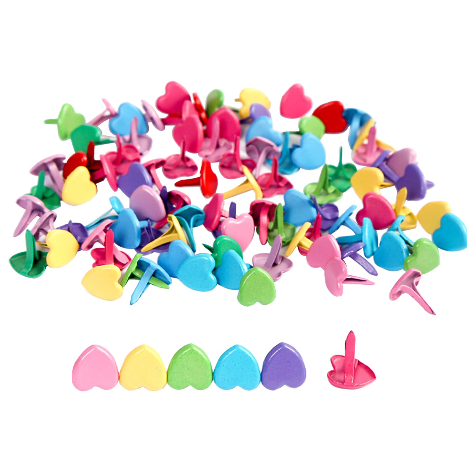100pcs For Kids Paper Fastener Multipurpose Mini Brads Clasps Card Making Craft DIY Durable Iron Lightweight Scrapbooking Office