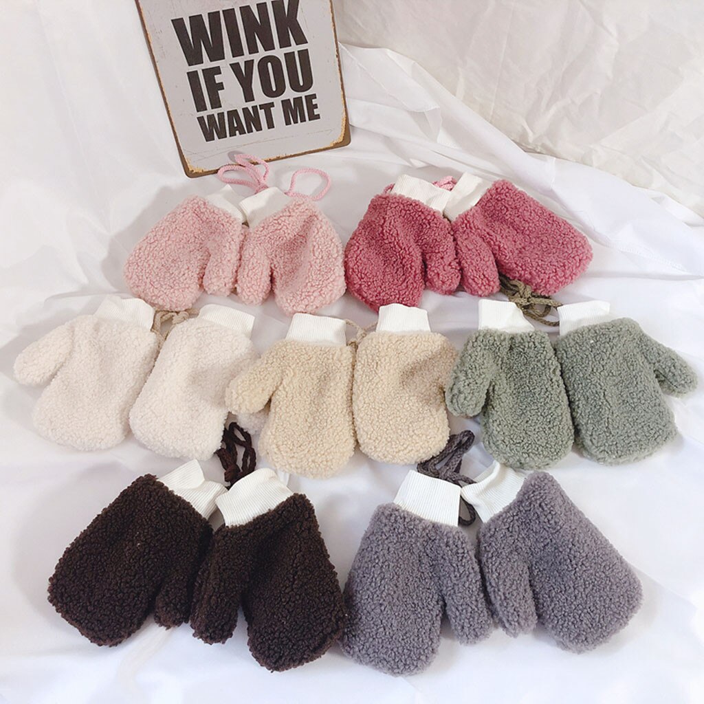 freundlicher Handschuhe Neue Kleinkind Baby Verdicken Jungen Mädchen Seil Vollen Finger Warme Gestrickte Handschuhe Handschuhe einfache stil