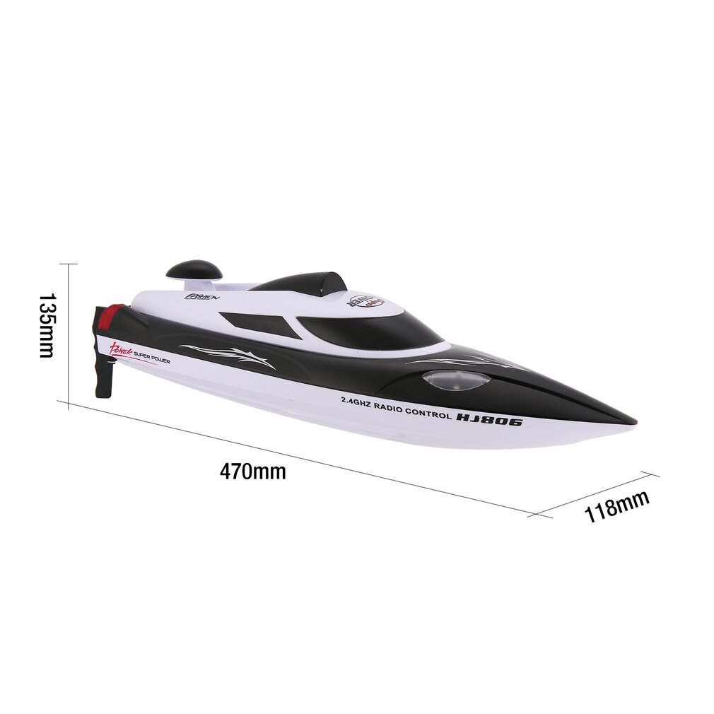 RC boat HJ806 47cm 2.4G RC 30km/h High Speed Racing Boat Water Cooling System Flipped Omni-directional Voltage Promp